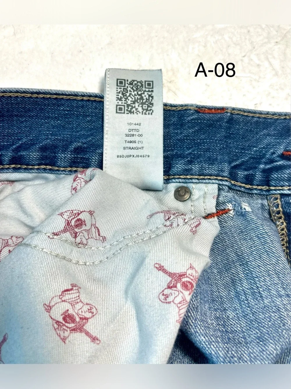 True Religion Rickie Straight Men's Light Blue Slim Straight Jeans Size 42